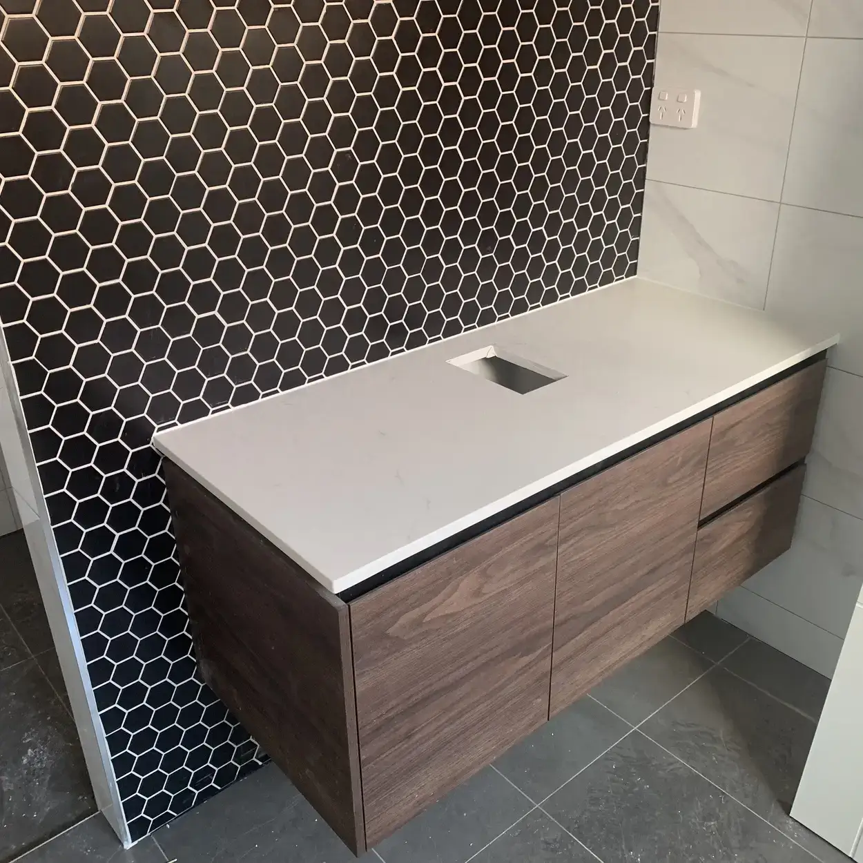 Image no. %!s(int=7) of a kitchen or bathroom with granite, marble or engineered stone. For demonstration purposes only.